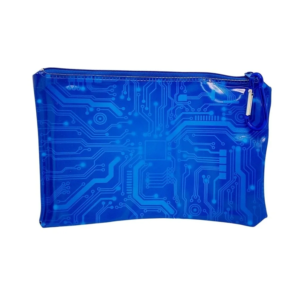Loot Crate Blue Circuit Glow in the Dark Pencil Bag